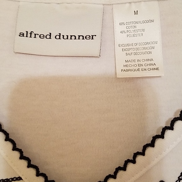 Alfred Dunner, black and white top, size M - Picture 7 of 7